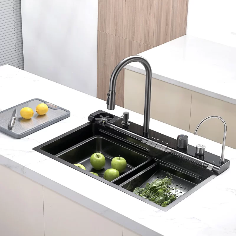 Интелигентна Кухненска Мивка Platinum с Регулиращи Водопадни Системи, Нано Покритие и Функция 12 в 1 – детайл 1
