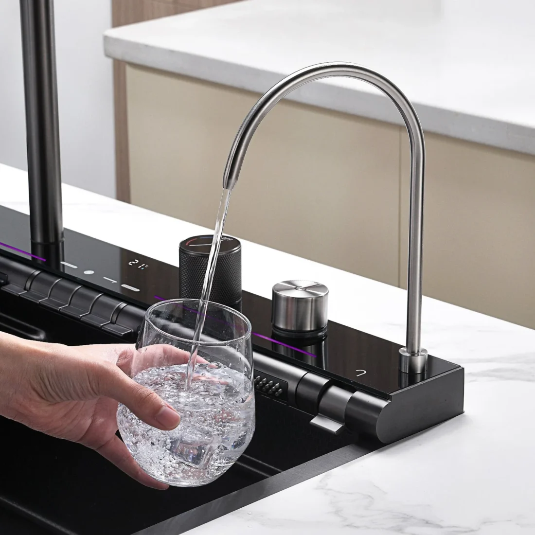 Интелигентна Кухненска Мивка Platinum с Регулиращи Водопадни Системи, Нано Покритие и Функция 12 в 1 – снимка 8