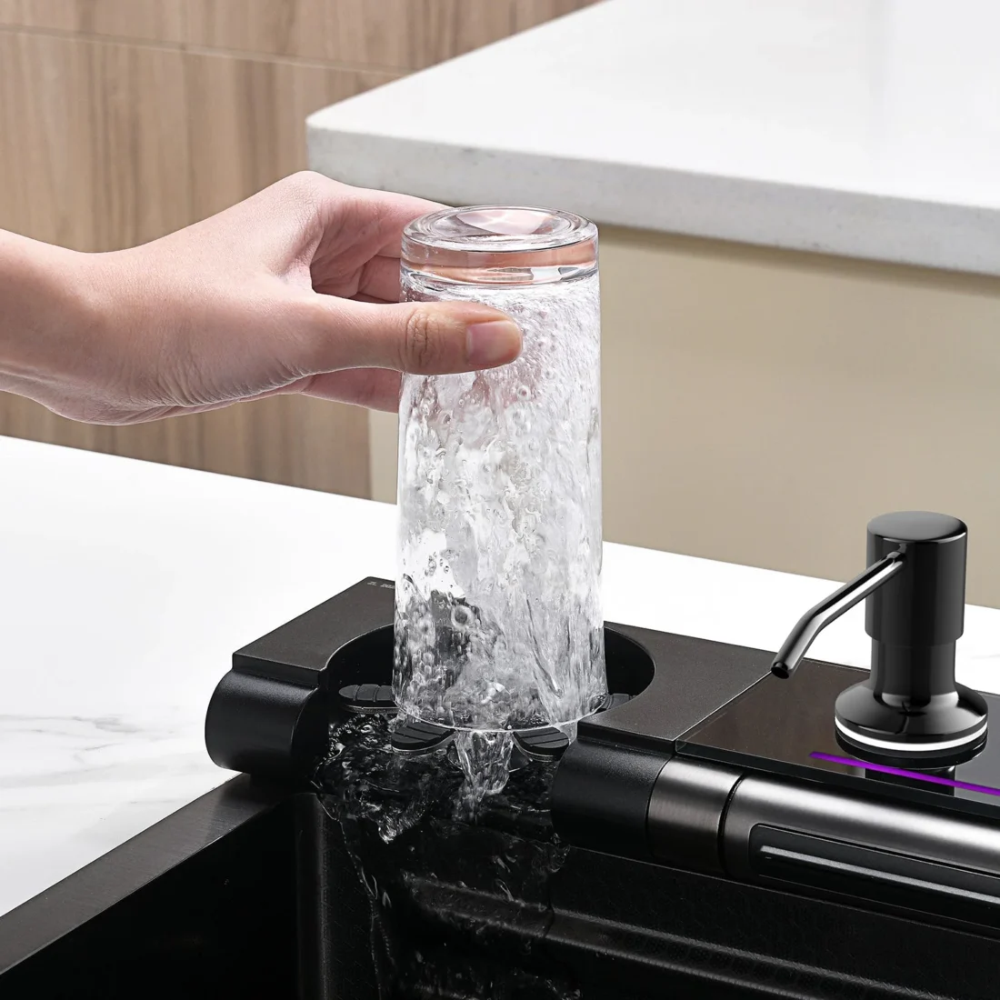 Интелигентна Кухненска Мивка Platinum с Регулиращи Водопадни Системи, Нано Покритие и Функция 12 в 1 – снимка 11