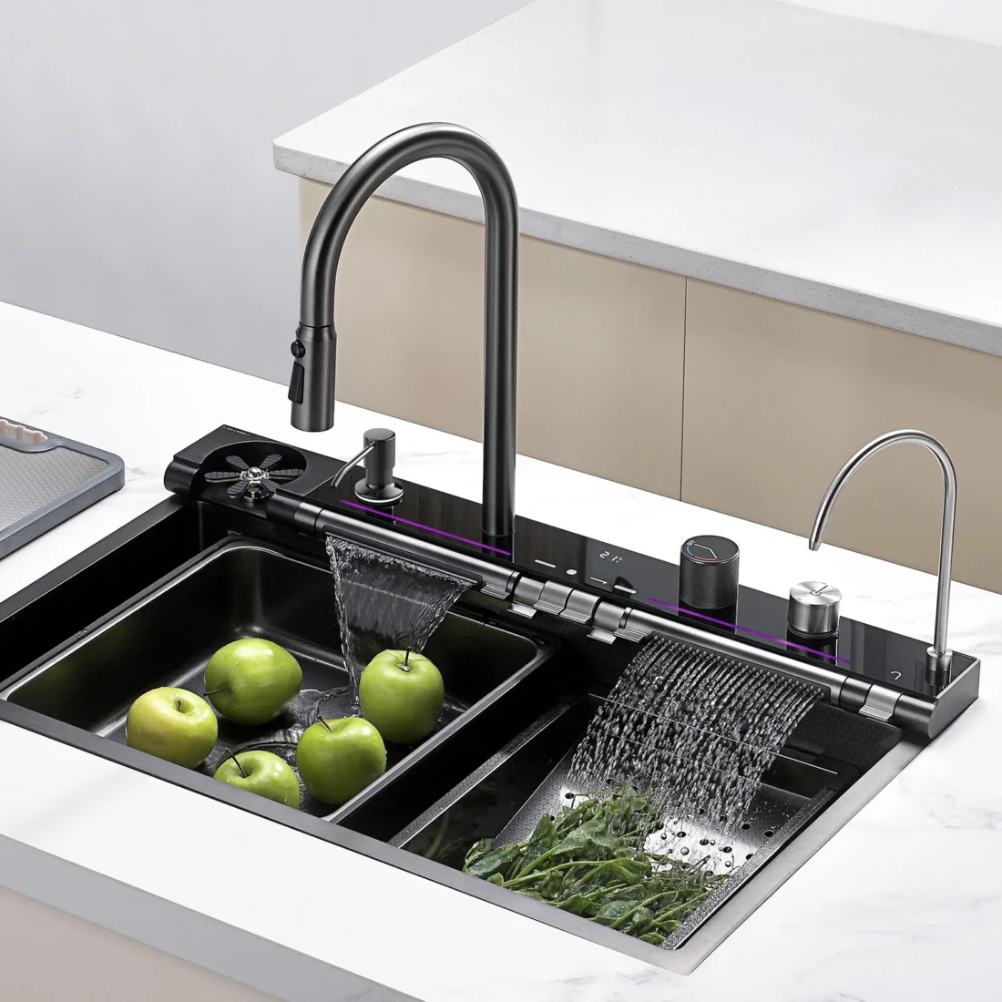 Интелигентна Кухненска Мивка Platinum с Регулиращи Водопадни Системи, Нано Покритие и Функция 12 в 1