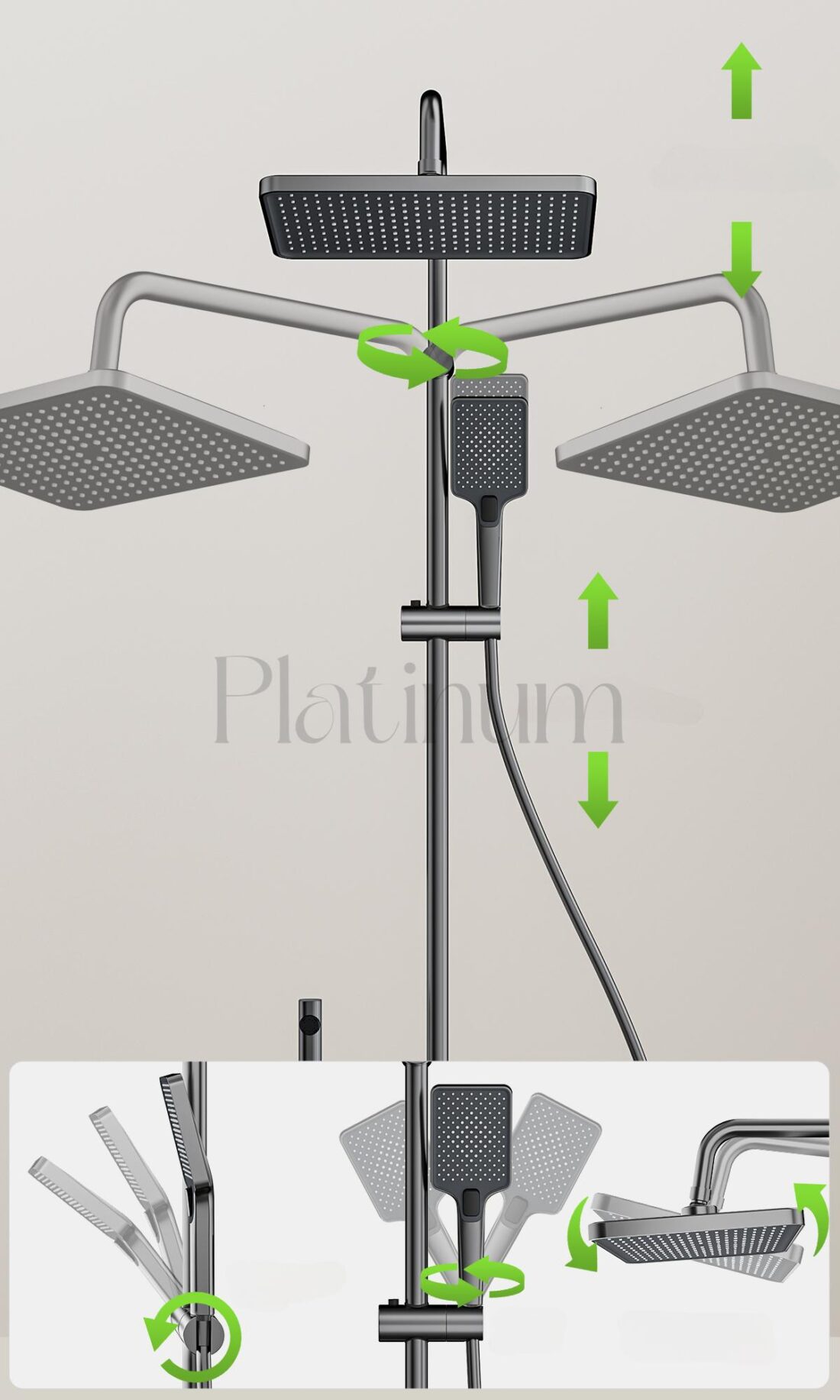 Platinum Smart Душ система с четири режима на водата с температурен дисплей и LED подсветка с четири режима на работа – снимка 12