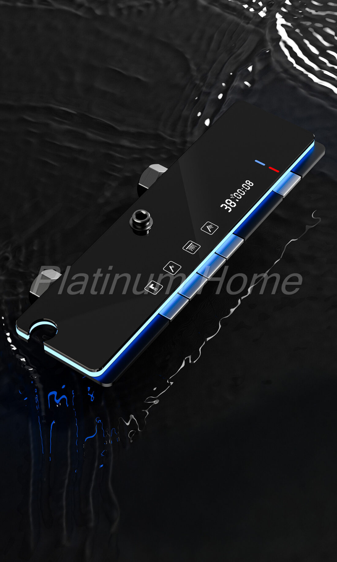 Platinum Premium Черна Tермостатна душ система с дисплей темпераура и LED подсветка с четири режима на работа и подсилено тяло. – снимка 15