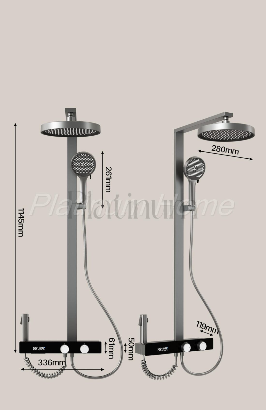 Platinum Sense Термостатна душ система с 4 режима и LED температурен дисплей – снимка 12